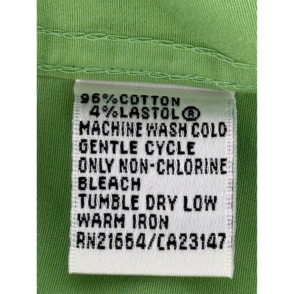 Talbots Petites Green Button Down Blouse Wrinkle Resistant Stretch Sz 16P - Picture 8 of 8